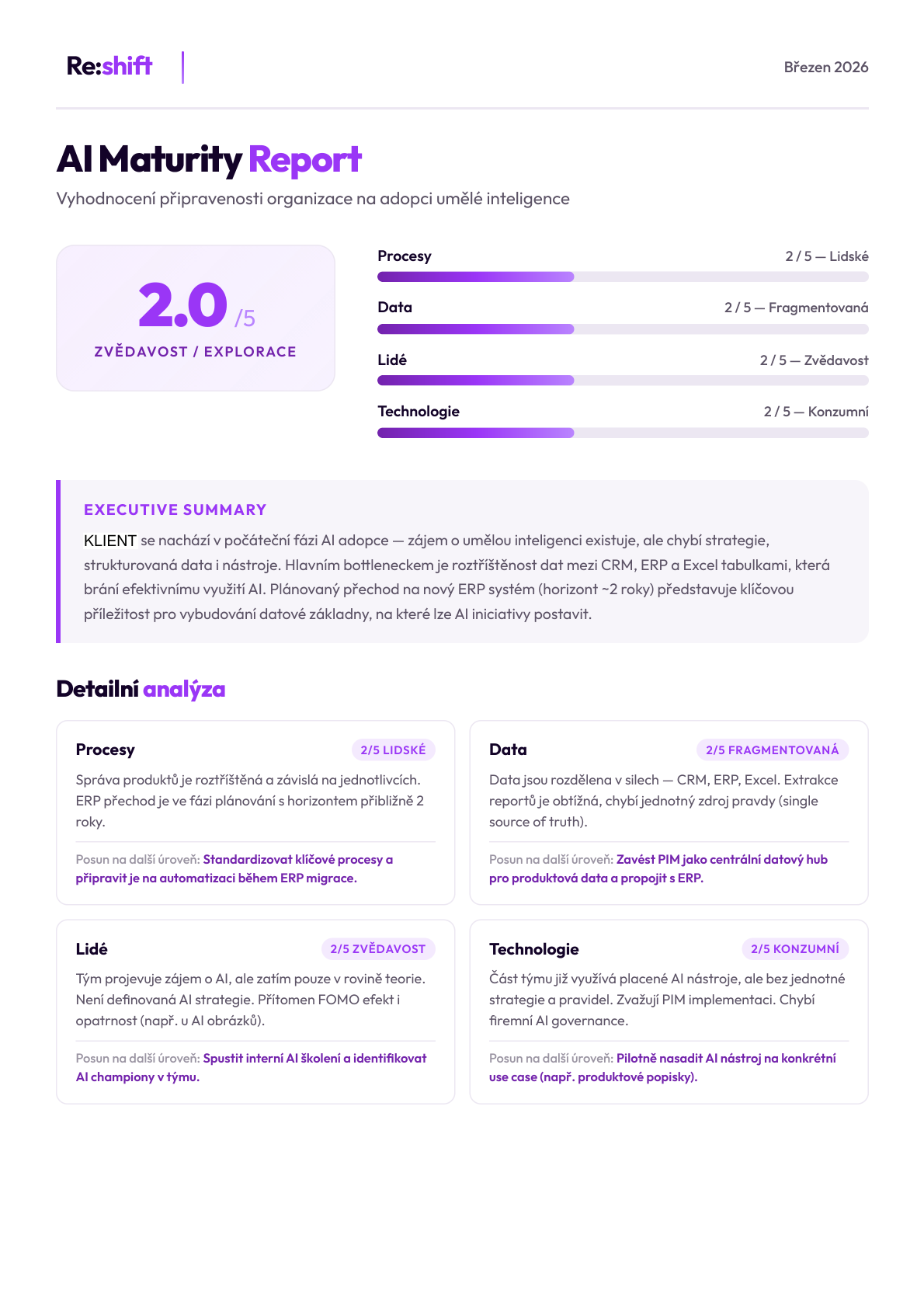 Maturity report - strana 1